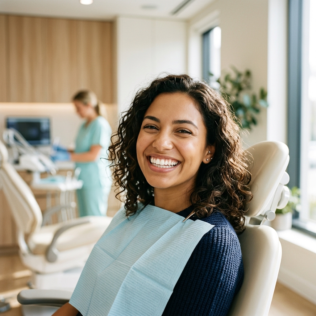 Smiling patient with beautiful teeth
